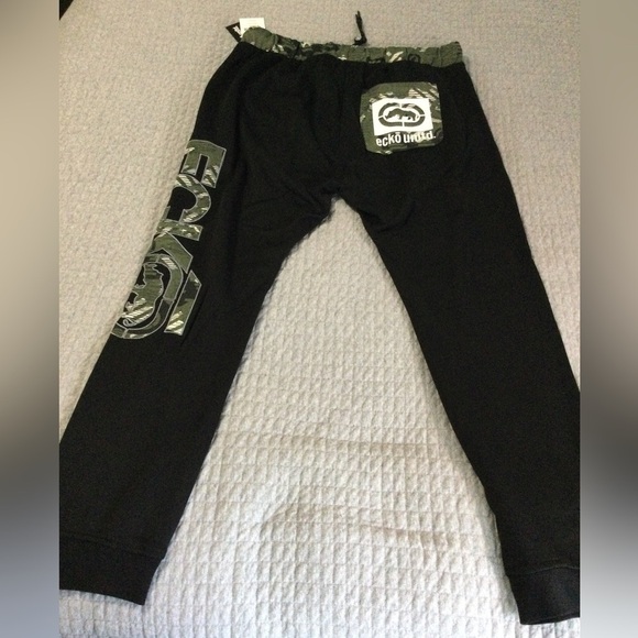 Ecko Unlimited Black w/ Green Camo Sweatpants Size XL EO31G577 - Picture 6 of 9
